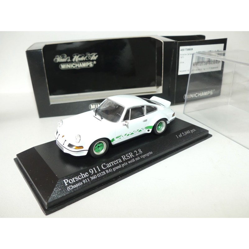 PORSCHE 911 CARRERA RSR 2.8 1973 Blanc et Vert MINICHAMPS 1:43