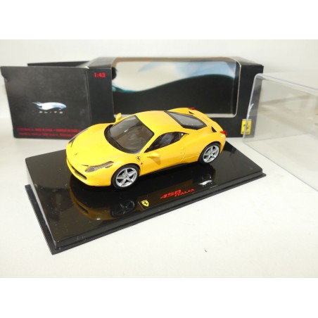 FERRARI 458 ITALIA Jaune HOTWHEELS ELITE P9954 1:43