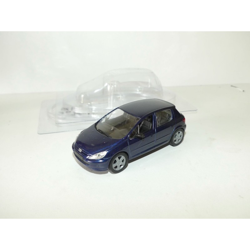 PEUGEOT 307 5 Portes Bleu Foncé NOREV 1:43 sous coque