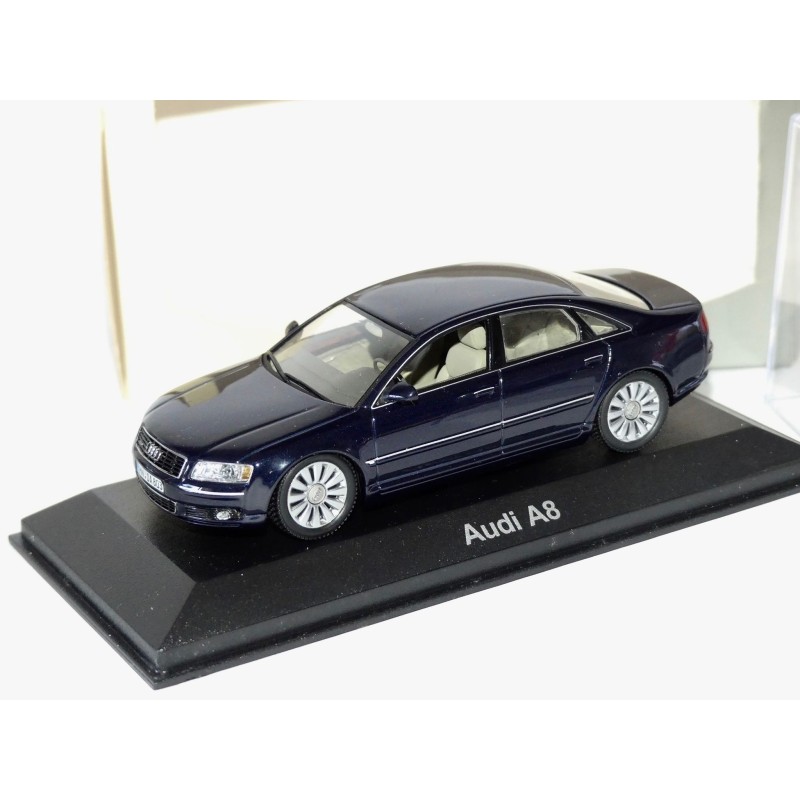 AUDI A8 D2 Phase 1 Bleu Marine  MINICHAMPS 1:43 contreboite jaunie