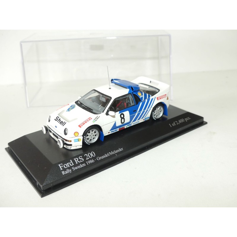 FORD RS 200 RALLYE DE SUEDE 1986 GRUNDEL MINICHAMPS 1:43