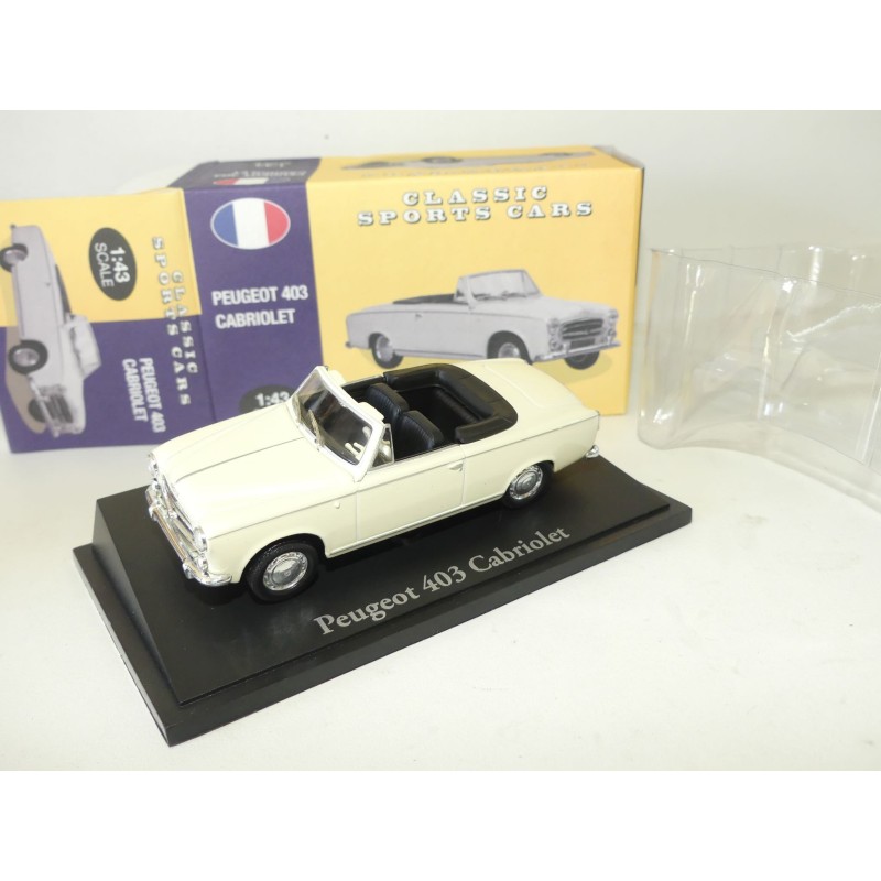 PEUGEOT 403 CABRIOLET Beige CLASSIC SPORTS CAR ATLAS 1:43