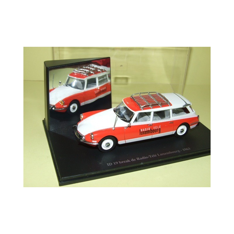 CITROEN ID 19 BREAK DE RADIO TELE LUXEMBOURG 1963 UNIVERSAL HOBBIES 1:43 boite vitrine