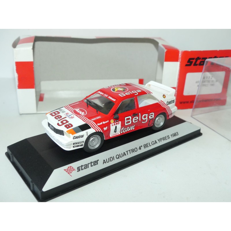 AUDI QUATTRO N°4 RALLYE BELGA YPRES 1983 M. DUEZ STARTER R172 1:43