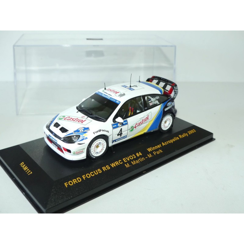 FORD FOCUS WRC RALLYE ACROPOLE 2003 M. MARTIN IXO RAM117 1:43 1er