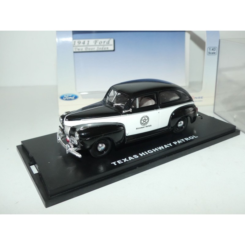 FORD 2 PORTES 1941 TEXAS HIGHWAY PATROL FIRST RESPONCE 1:43
