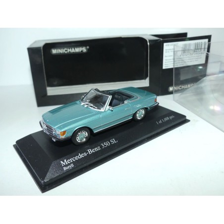 MERCEDES 350 SL CABRIOLET Bleu Vert MINICHAMPS 1:43