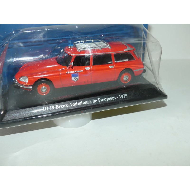 CITROEN DS 19 BREAK AMBULANCE POMPIERS CHATELAUDREN 1975 UNIVERSAL HOBBIES 1:43 blister