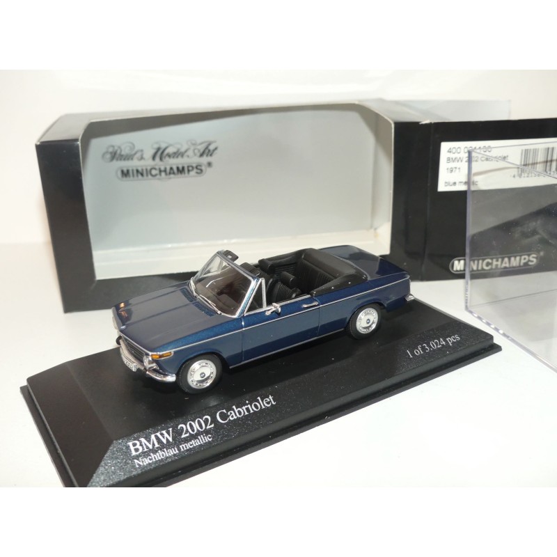 BMW 2002 CABRIOLET Bleu MINICHAMPS 1:43