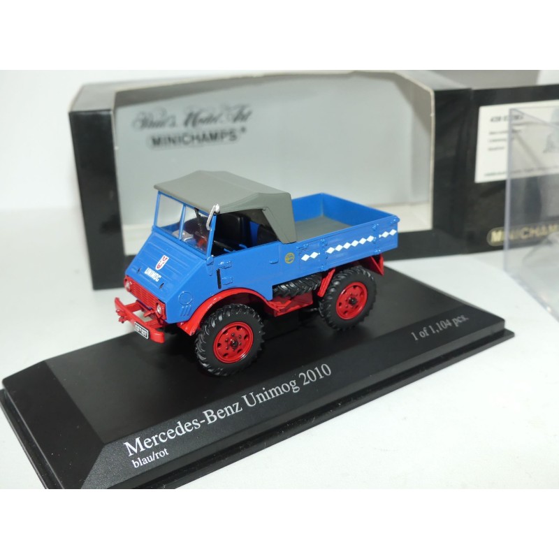 MERCEDES UNIMOG 2010 Bleu et Rouge MINICHAMPS 1:43