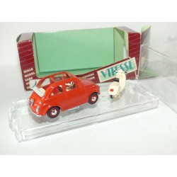 FIAT 500 OPEN ROOF Rouge avec VESPA VITESSE 501 1:43