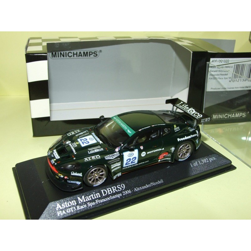 ASTON MARTIN DBRS9 NÂ°22 FIA GT3 RACE SPA FRANCORCHAMPS 2006 MINICHAMPS 1:43 9Ã¨me et  Abd