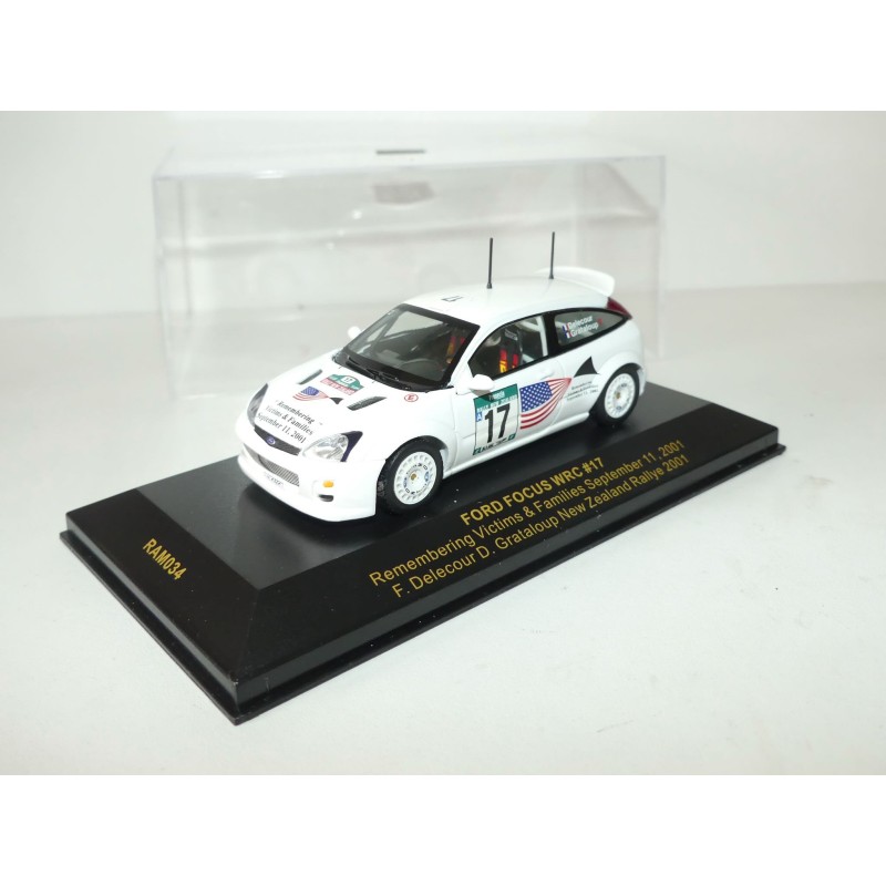 FORD FOCUS WRC RALLYE DE NEW ZELANDE 2001 F. DELECOUR IXO RAM034 1:43
