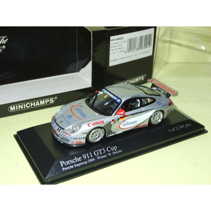 PORSCHE 911 GT3 CUP N°5 SUPERCUP 2004 HENZLER MINICHAMPS 1:43 1er