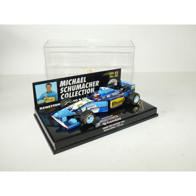 BENETTON RENAULT B195 GP DE BELGIQUE 1995 M. SCHUMACHER HOMBLE MINICHAMPS 1:43