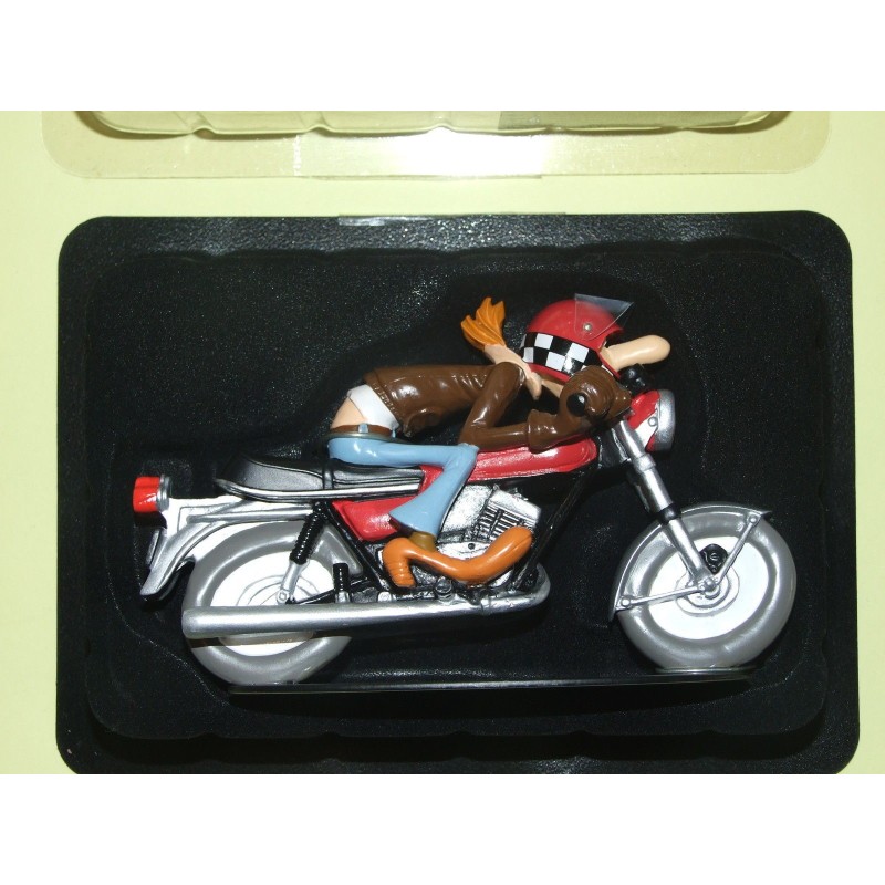 FIGURINE MOTO JOE BAR TEAM N°11 RENE DELANBULE SUR SA YAMAHA 250 RD HACHETTE 1:18