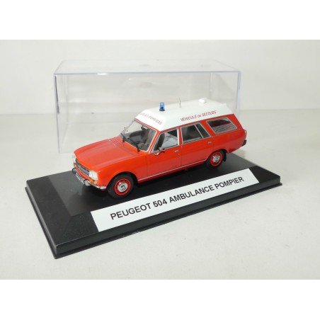 PEUGEOT 504 BREAK AMBULANCE POMPIER NOREV 1:43