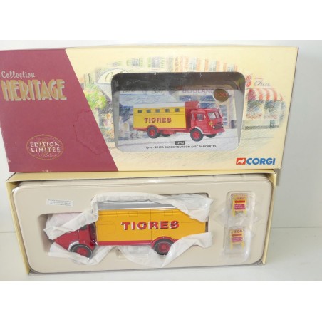 SIMCA CARGO TRANSPORT TIGRES AVEC PANCARTES CIRQUE PINDER CORGI 72912 1:50