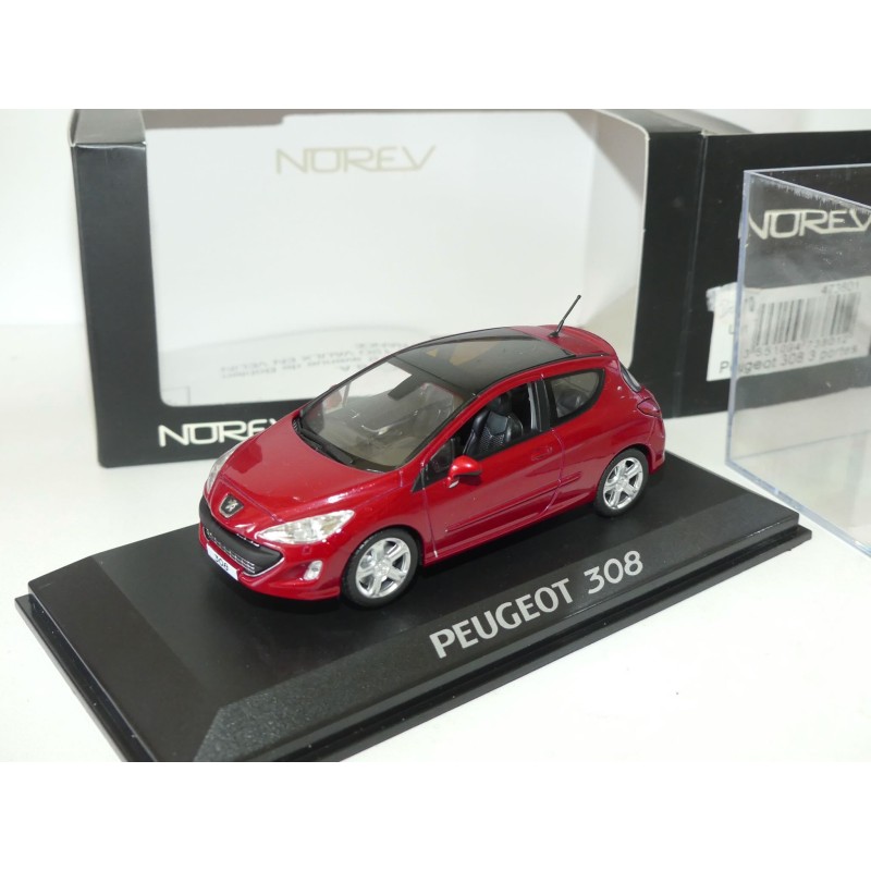 PEUGEOT 308 3 Portes Rouge Grena NOREV 1:43