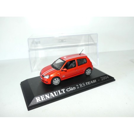 RENAULT CLIO II RS TEAM 2004 Orange Bande Blanche UNIVERSAL HOBBIES Collection M6 1:43