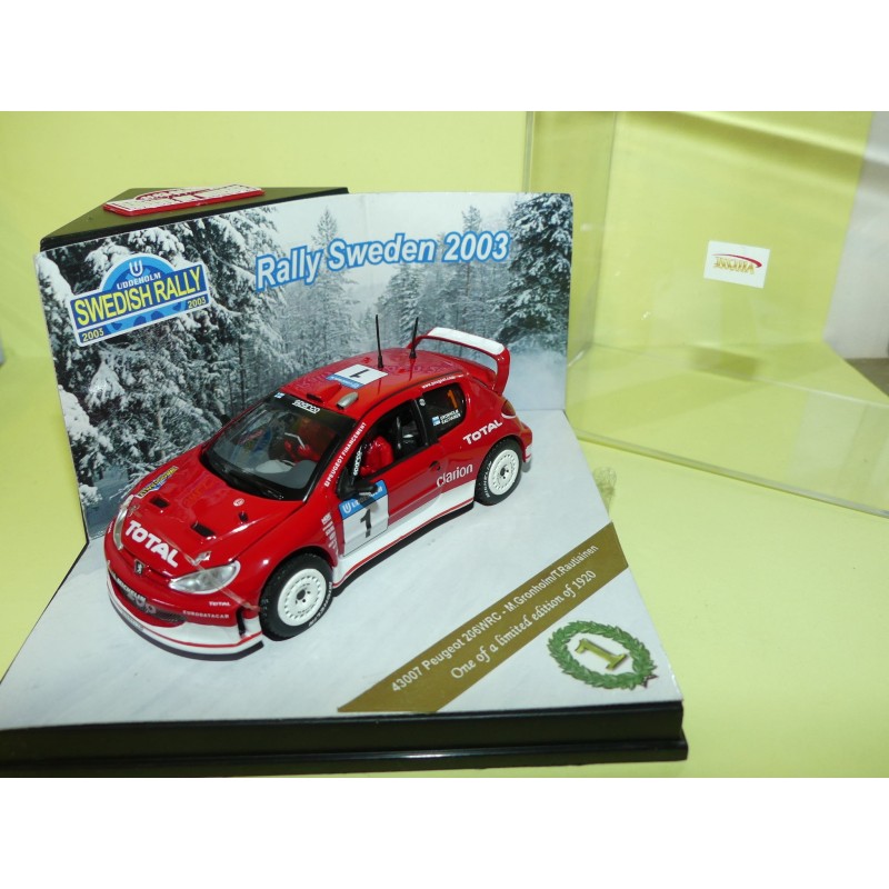 PEUGEOT 206 WRC RALLYE DE SUEDE 2003 M. GRONHOLM VITESSE 43007 1:43 1er