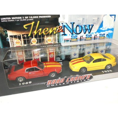 FORD MUSTANG BOSS 302 1969 ET 1998 COFFRET ROAD CHAMPS 1:43