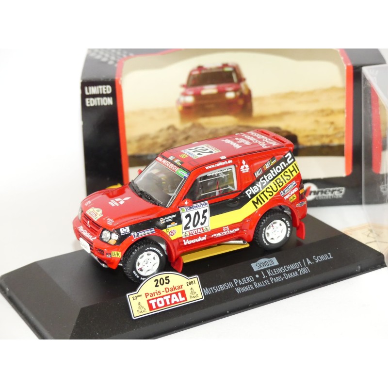 MITSUBISHI PAJERO N°205 RALLYE PARIS DAKAR 2001 J. KLEINSCHMIDT VITESSE SKW028 1:43 1er