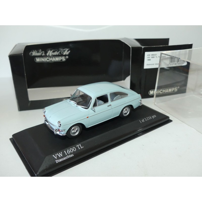 VW 1600 TL FASTBACK 1966 Bleu MINICHAMPS 1:43