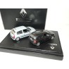 RENAULT CLIO II Phase 2 SPORT 2.0 16V 2001 Noir ET PRIVILEGE 3 Portes Gris UNIVERSAL HOBBIES 1:43