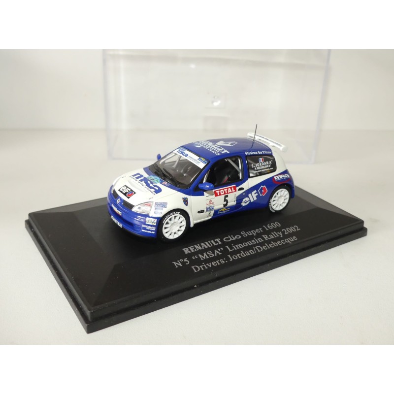 RENAULT CLIO SUPER 1600 RALLYE LIMOUSIN 2002 JORDN UNIVERSAL HOBBIES 1:43