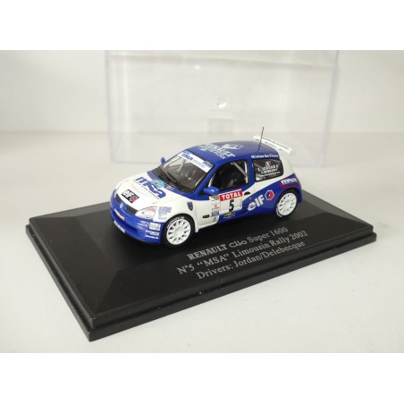 RENAULT CLIO SUPER 1600 RALLYE LIMOUSIN 2002 JORDN UNIVERSAL HOBBIES 1:43