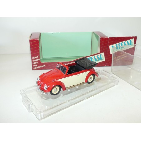 VW COCCINELLE CABRIOLET 1949 Rouge et Blanc VITESSE 410 1:43
