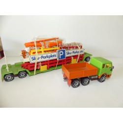 CAMION MERCEDES 2232 AVEC SA REMORQUE PARKPLATZ SIKU 3713 1:55 sans boite