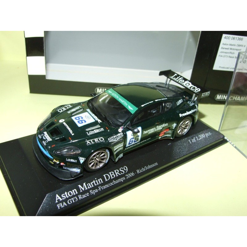 ASTON MARTIN DBRS9 N°66 FIA GT3 RACE SPA FRANCORCHAMPS 2006 MINICHAMPS 1:43 27 et 10 ème