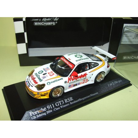 PORSCHE 911 GT3 RSR N°23 12 H de SEBRING 2004 MINICHAMPS 1:43. 1er Class.