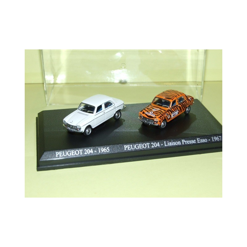PEUGEOT 204 1965 et 204 LIAISON PRESSE ESSO 1967 UNIVERSAL HOBBIES 1:87