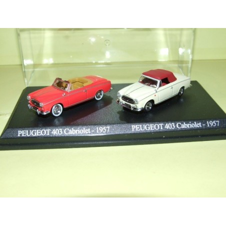 PEUGEOT 403 Cabriolet Rouge 1957 et Creme UNIVERSAL HOBBIES 1:87