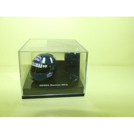 CASQUE FORMULE 1 DAMON HILL HELMET ONYX HF006 1:12 boitage renault