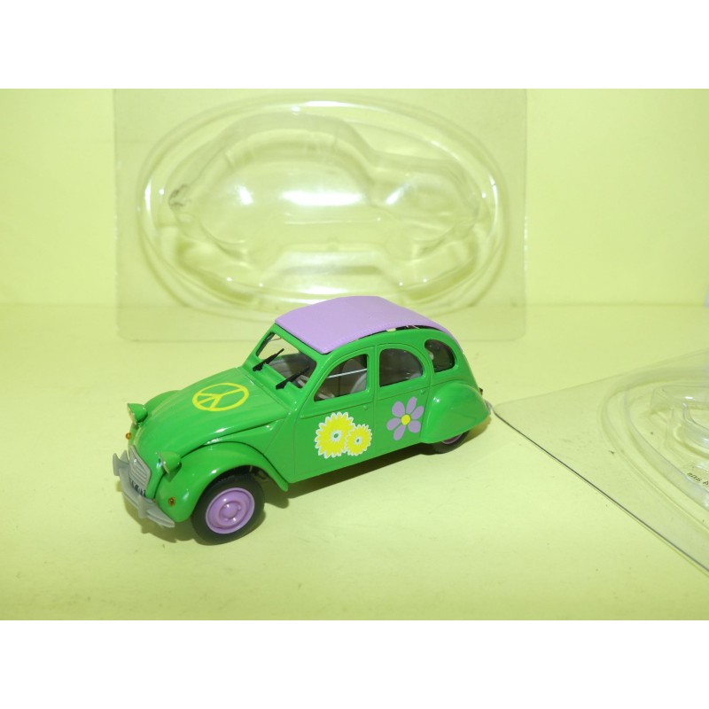 CITROEN 2CV N°018 HIPPIE Vert NOREV 1:43 coque