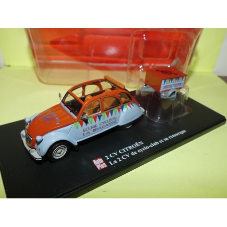 CITROEN 2CV N°076 DE CYCLO CLUB ET SA REMORQUE AUTO PLUS 1:43