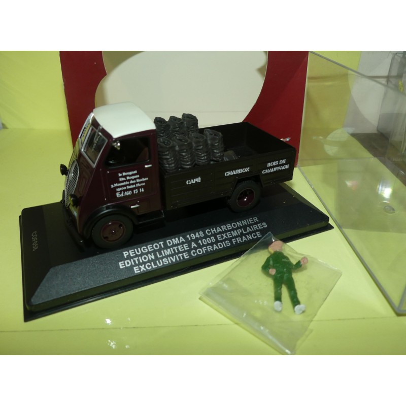 PEUGEOT DMA 1948 CHARBONNIER IXO COFRADIS COF058 1:43 AVEC PERSONNAGE