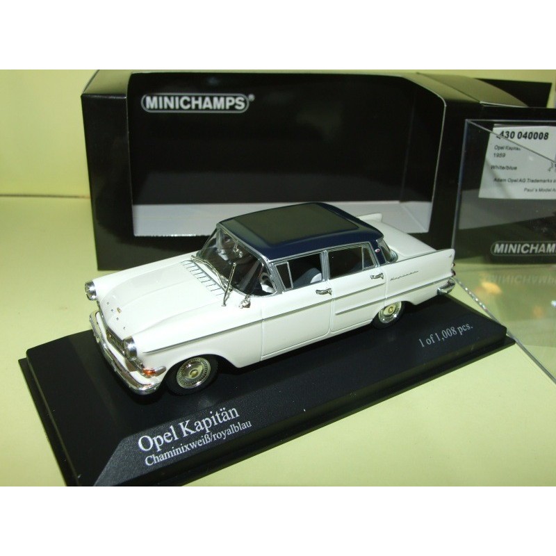 OPEL KAPITAN 1959 Blanc et Bleu MINICHAMPS 1:43