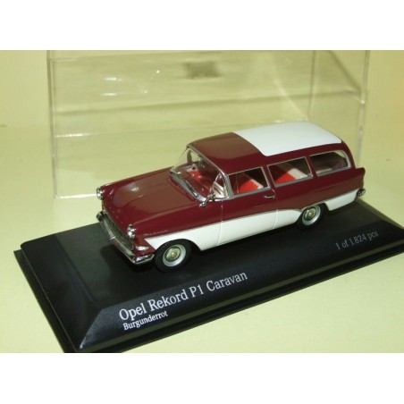 OPEL REKORD CARAVAN P1 Bordeaux & Blanc  MINICHAMPS 1:43