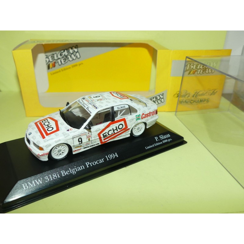 BMW 318 i NÂ°9 BELGIUM PROCAR 1994 P. SLAUS MINICHAMPS 1:43