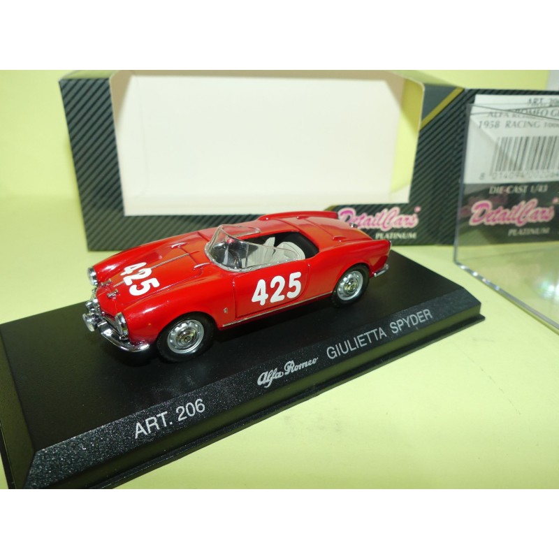 ALFA ROMEO GIULIETTA NÂ°425 MILLE MIGLIA 1958 DETAILCARS 206 1:43