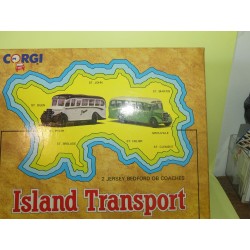 CAR BUS 2 JERSEY BEDFORD OB COACHES ISLAND TRANSPORT CORGI 97741