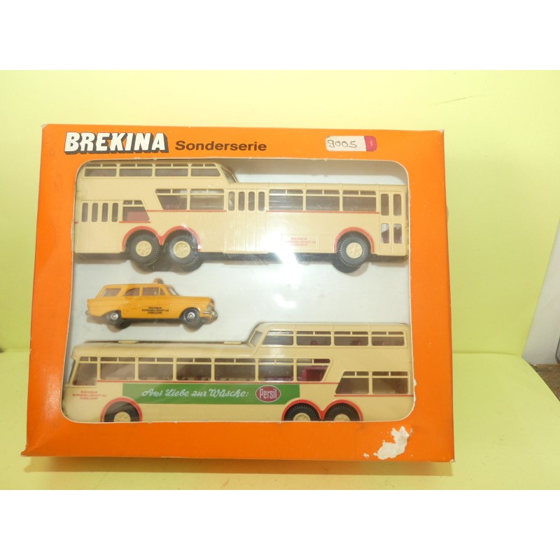 AUTOCAR CAR MERCEDES O 317 et FORD TAUNUS 17M BREKINA HO 1:87