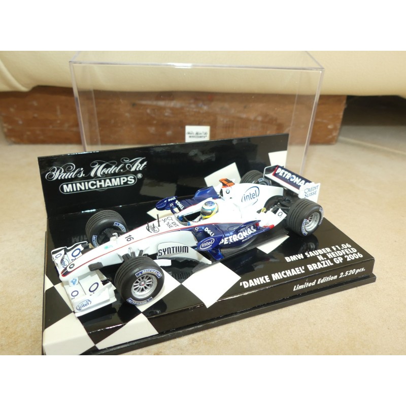 BMW SAUBER F1.06 DANKE MICHAEL GP DU BRESIL 2006 N. HEIDFELD MINICHAMPS 1:43