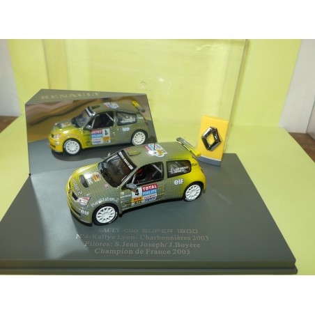 RENAULT CLIO S1600 RALLYE LYON-CHARBONNIERES 2003 S. J. JOSEPH UNIVERSAL HOBBIES 1:43 1er