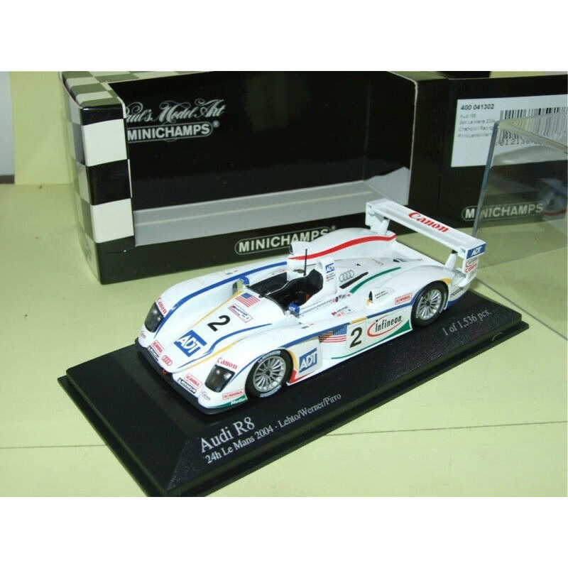 AUDI R8 NÂ°2 LE MANS 2004 MINICHAMPS 1:43